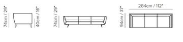 POSITANO - 3 seater fabric sofa by Natuzzi Italia - view 3
